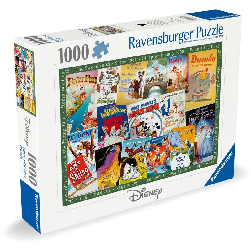 Palapeli Ravensburger 1000 palaa Disney Vintage Movie Post.