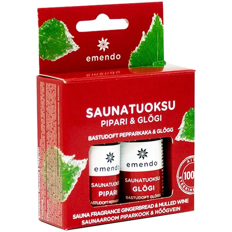 Saunatuoksu Emendo 2 x 10 ml Pipari & Glögi