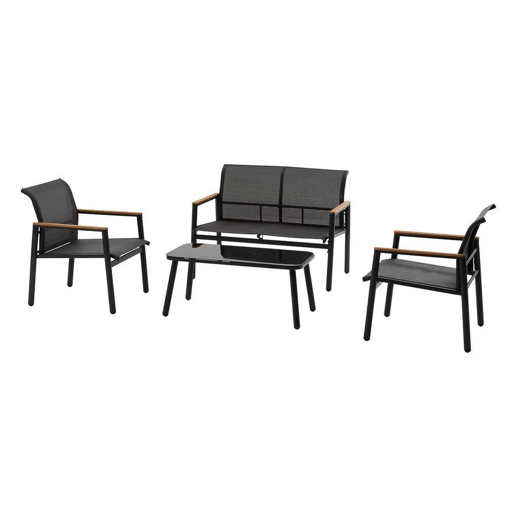 Conjunto de jardim RELAX 4 lugares cinza escuro