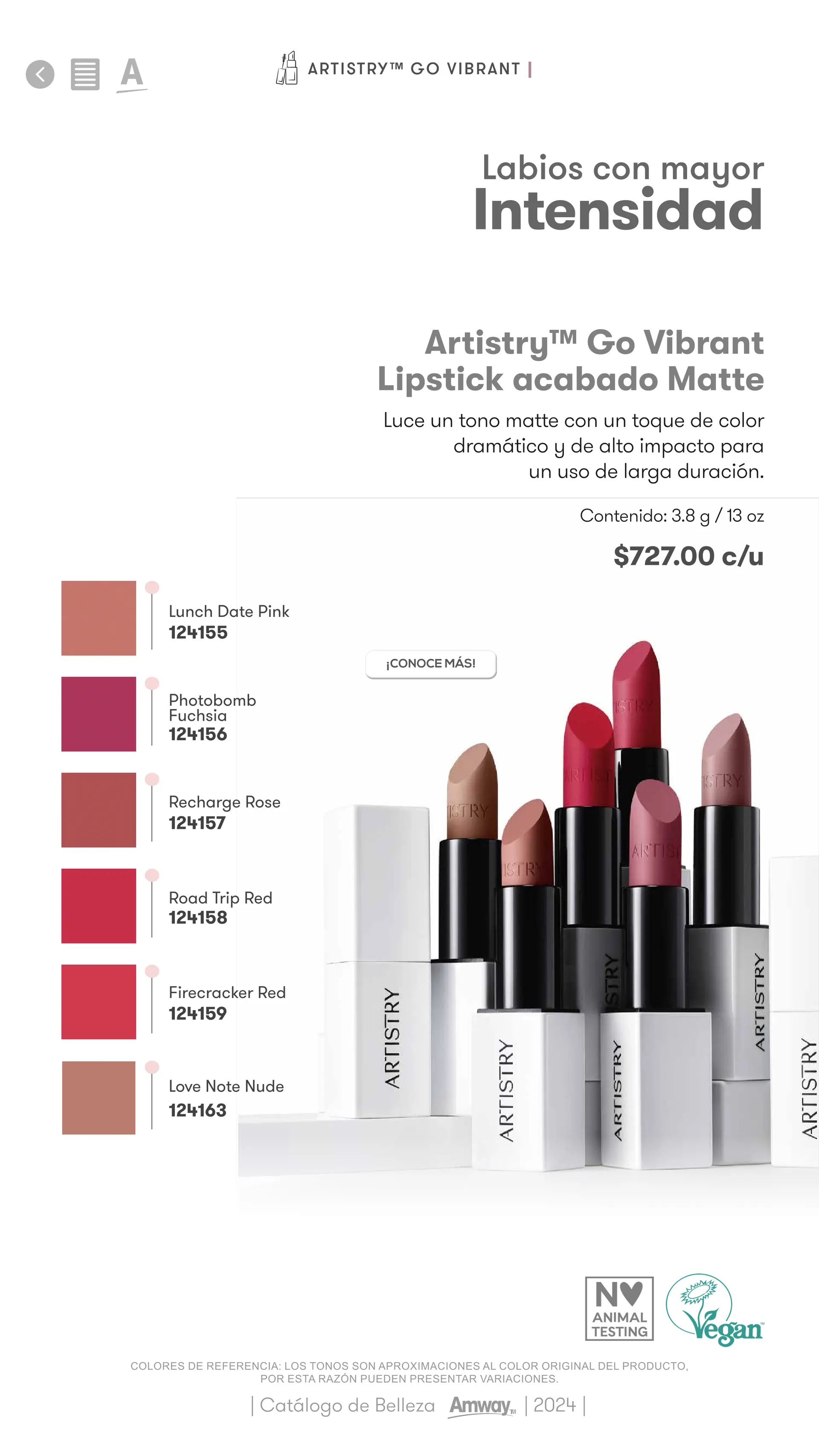 Catálogo de Catálogo Belleza Amway 2024 1 de enero al 31 de diciembre 2024 - Pagina 38