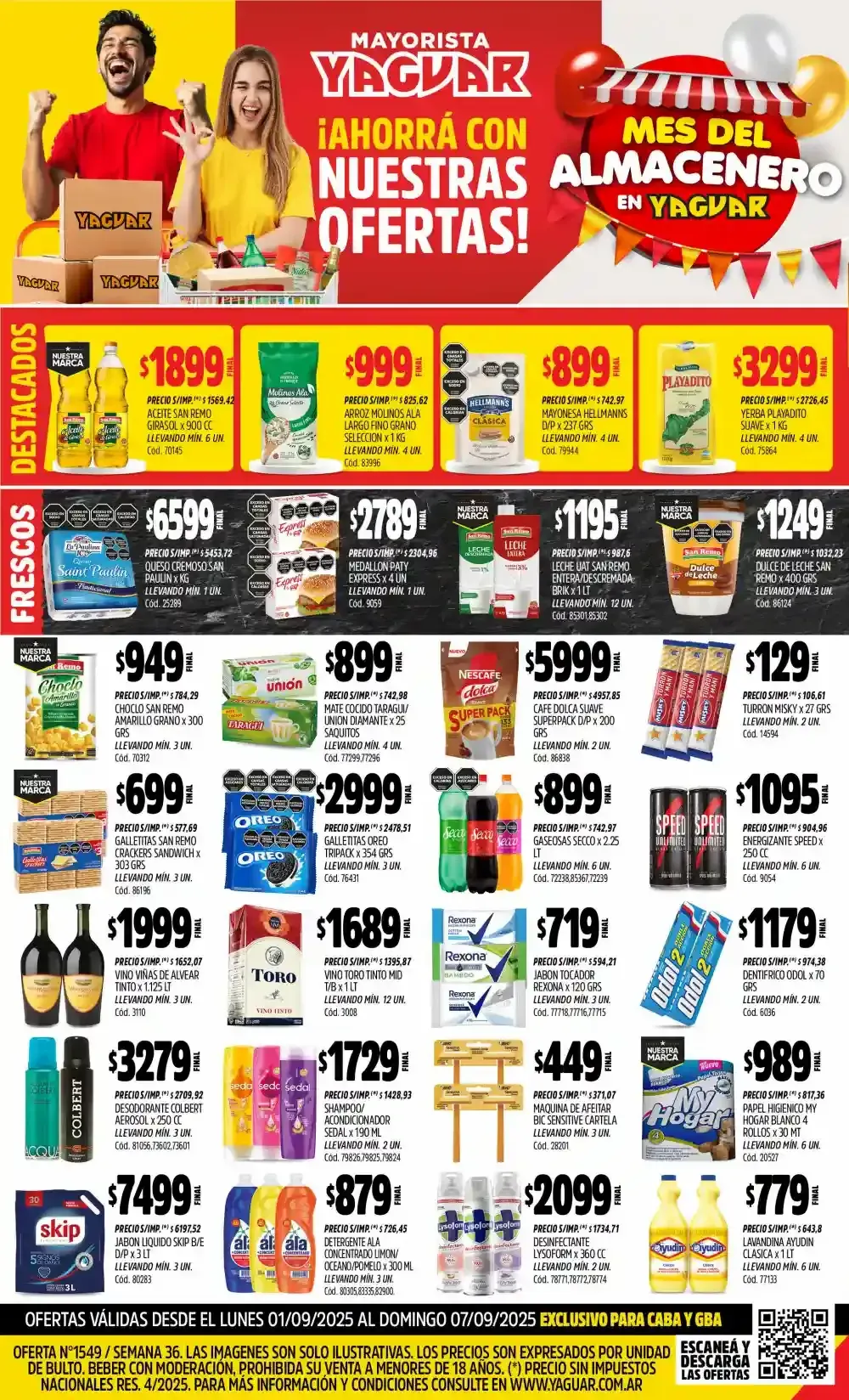 Ofertas de Ofertas Yaguar 1 de septiembre al 7 de septiembre 2025 - Página 1 del catálogo