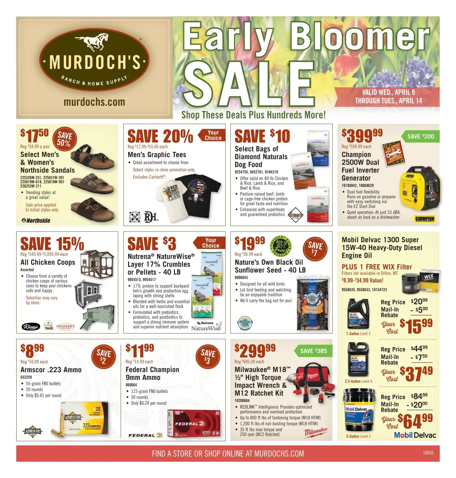 Weekly promotion Murdoch’s weekly ads spanning from April 8 to April 14 2026 - Page 1 for Catalogue 365