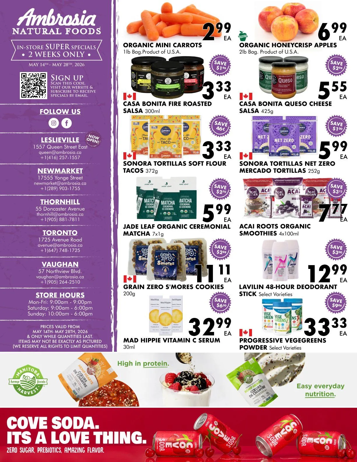 Ambrosia Natural Foods weekly ads from May 14 to May 28 2026 - flyer page 1