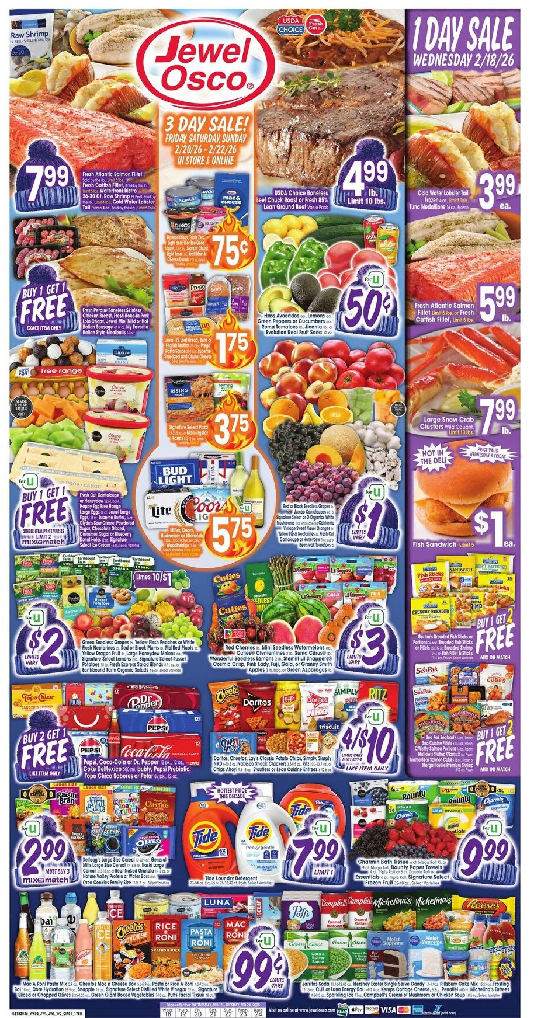 Weekly ad Jewel Osco Sales from February 18 to February 24 2026 - Page 1