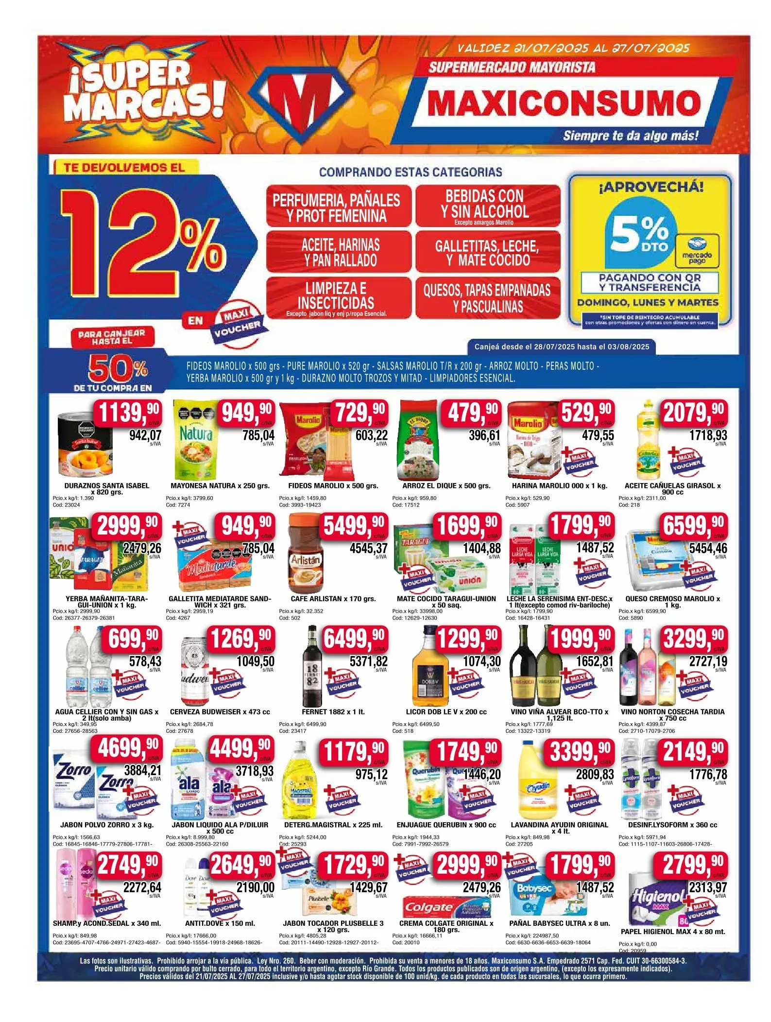 Ofertas de Ofertas Maxiconsumo 21 de julio al 27 de julio 2025 - Página 1 del catálogo