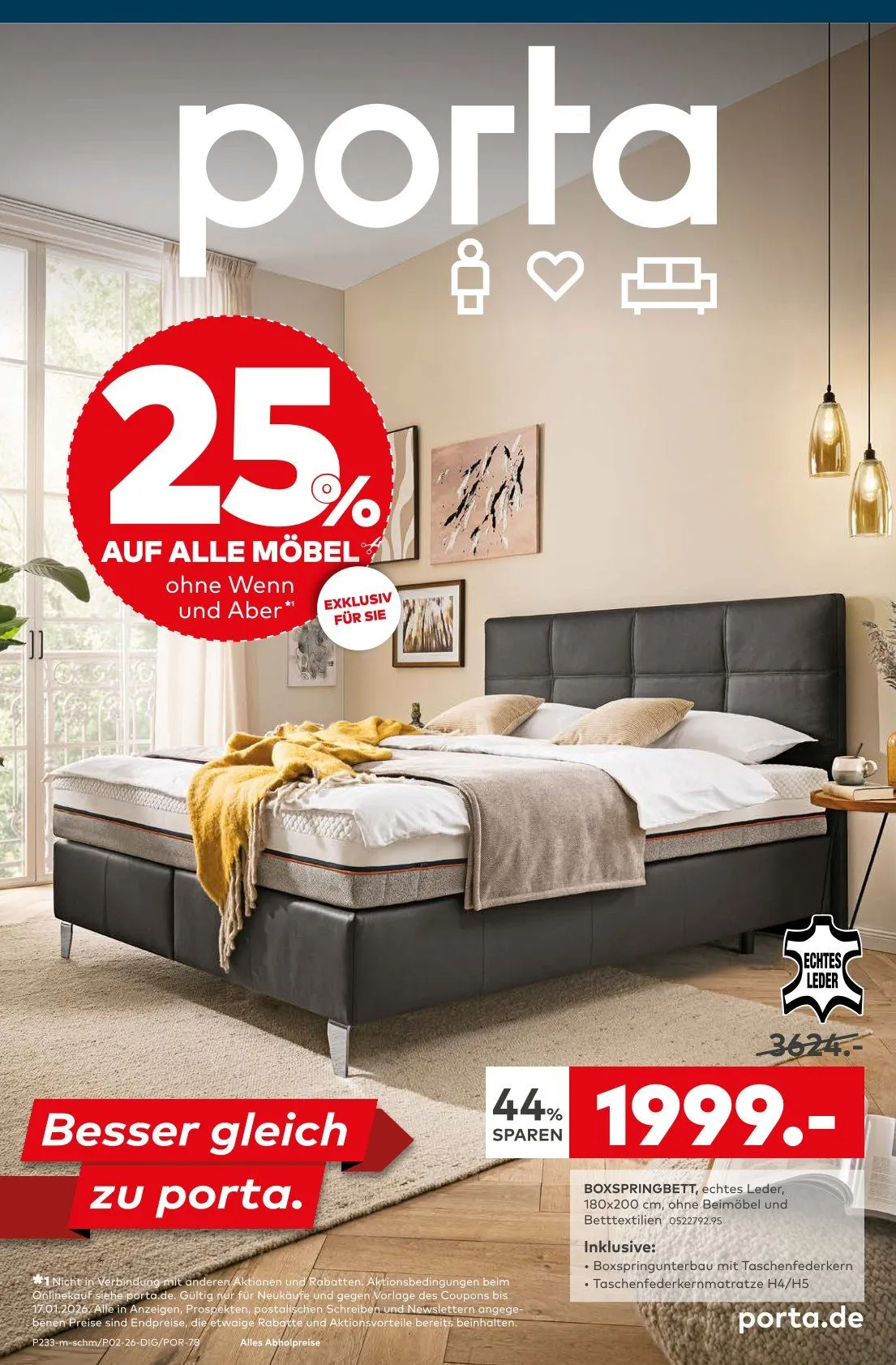 Porta Möbel von 12. Januar bis 18. Januar 2026 - Prospekt seite 1