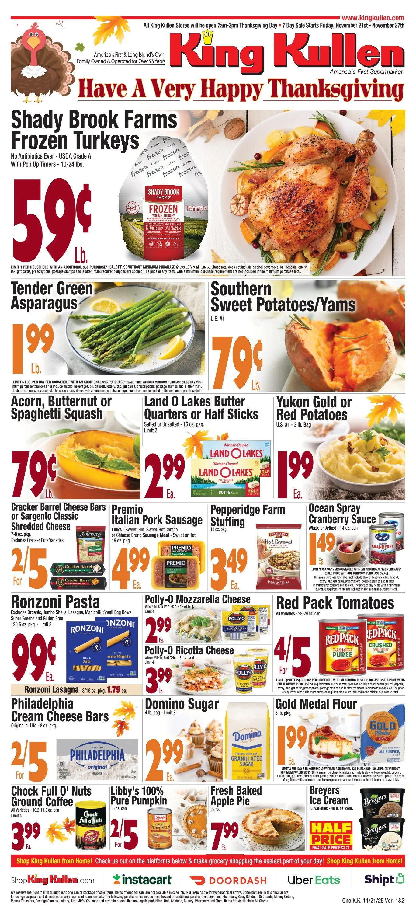 Weekly ad King Kullen Sales from November 21 to November 27 2025 - Page 1