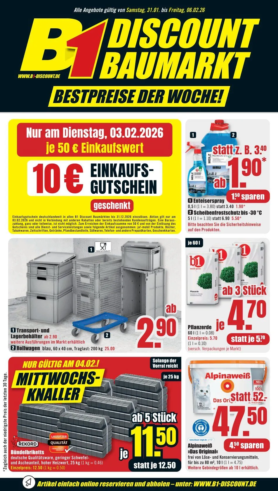 Prospekt B1 Discount Baumarkt  von 31. Januar bis 6. Februar 2026 - Prospekt seite 