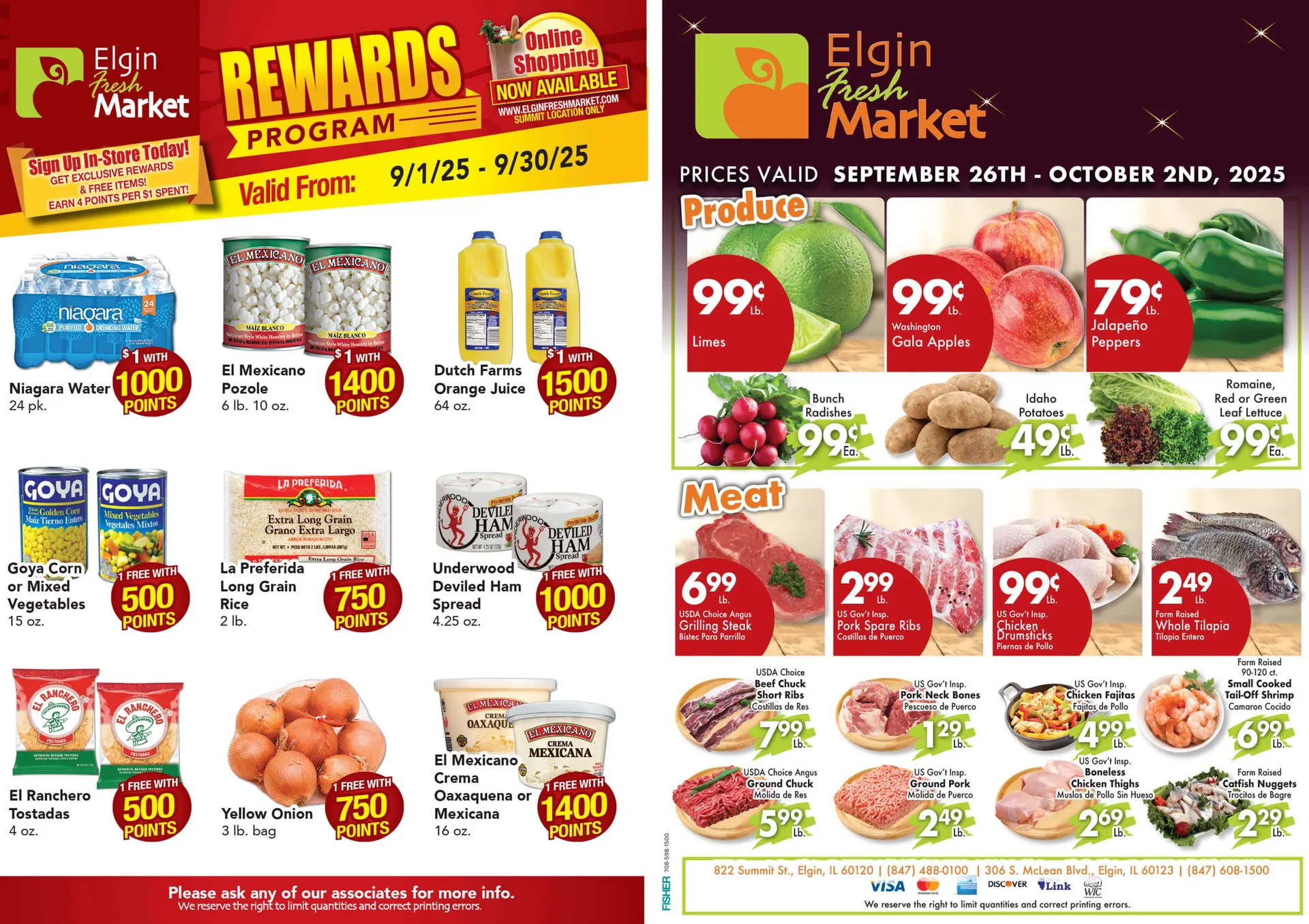 Weekly ad Elgin Fresh Market Sales from September 26 to October 2 2025 - Page 1