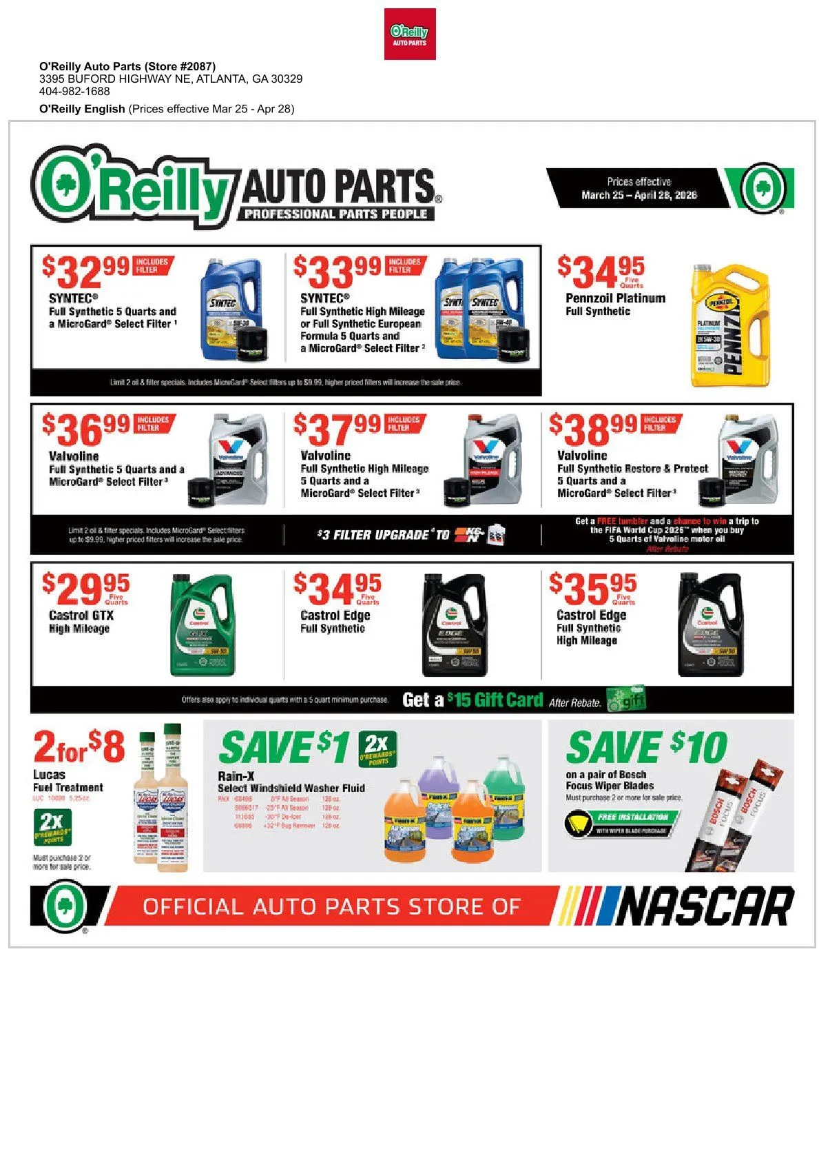 Weekly ad O'Reilly Auto Parts weekly ads from March 25 to April 28 2026 - Page