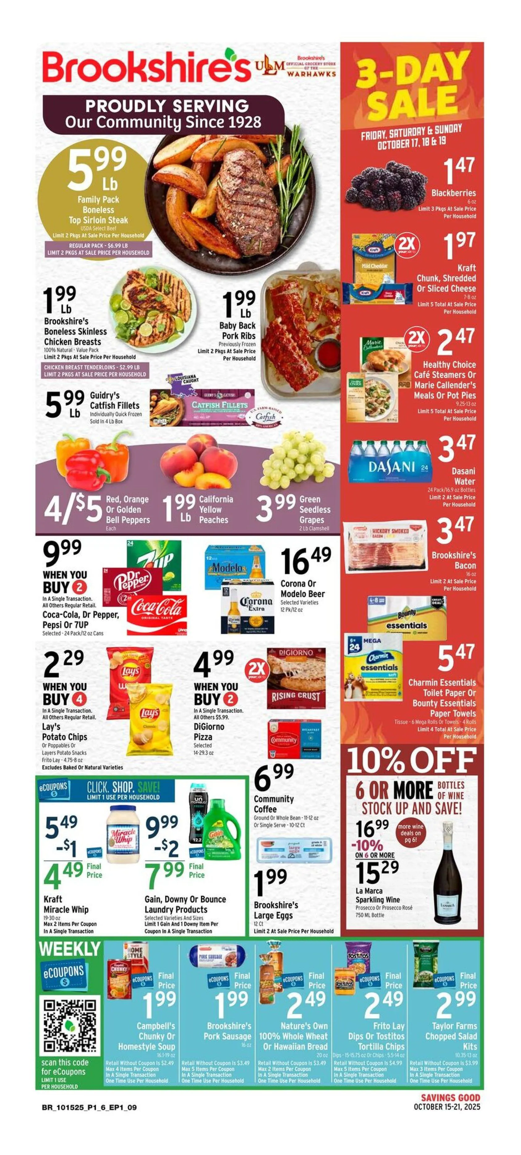 Weekly ad Brookshires  Sales from October 15 to October 21 2025 - Page 1