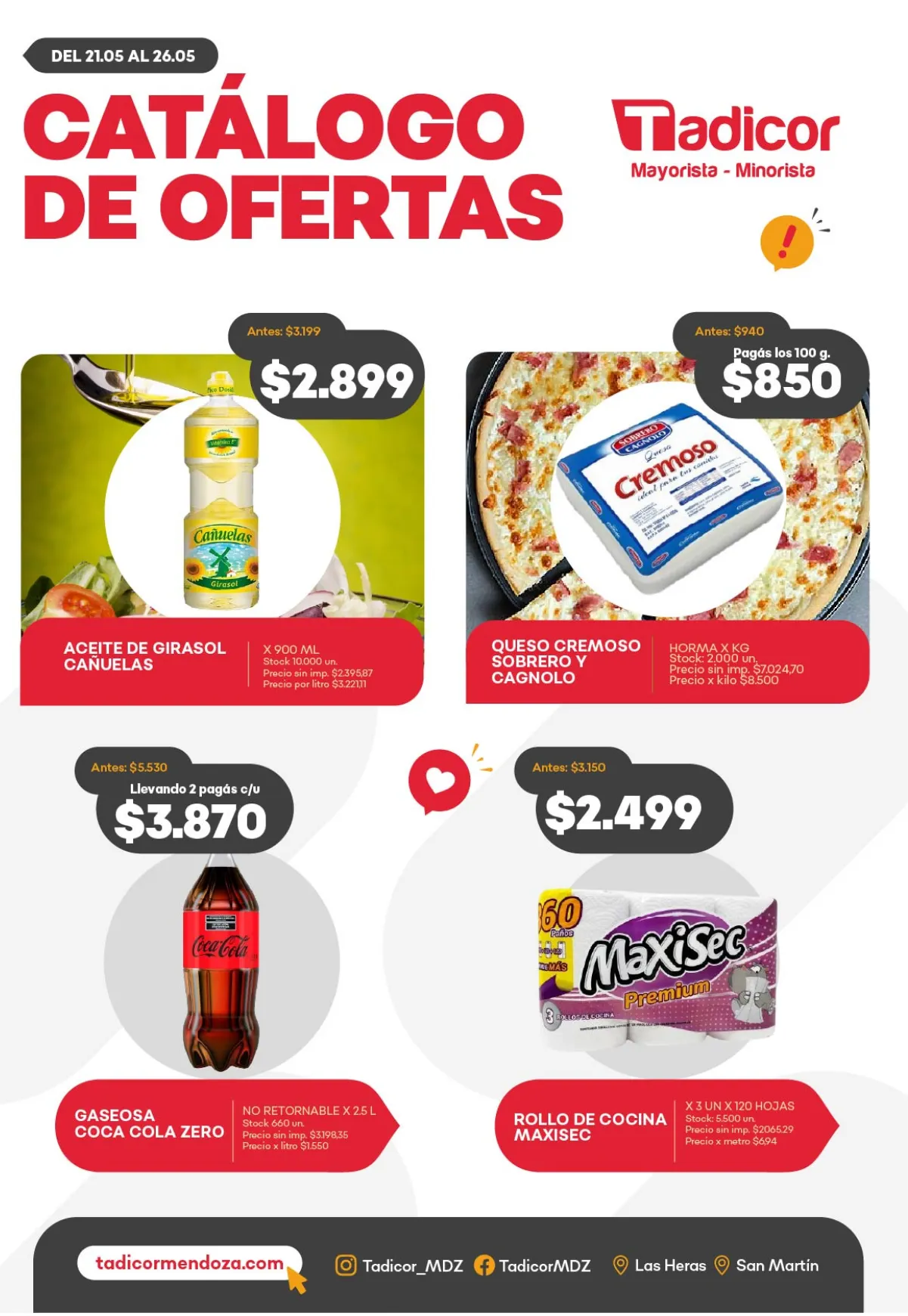 Ofertas de  Ofertas Supermercados Tadicor 21 de mayo al 26 de mayo 2026 - Página 1 del catálogo