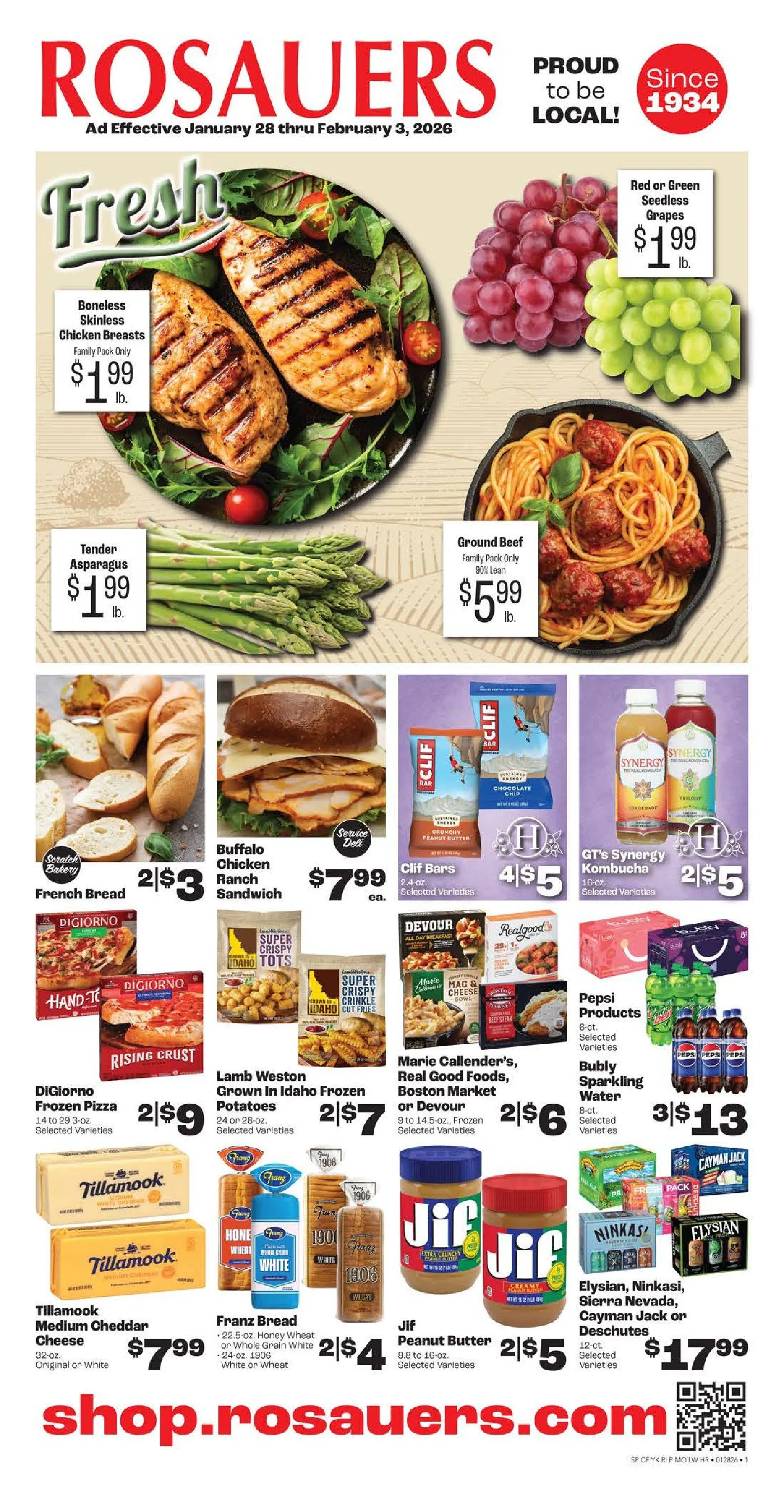 Weekly promotion Rosauers Sales spanning from January 28 to February 3 2026 - Page for Catalogue 365