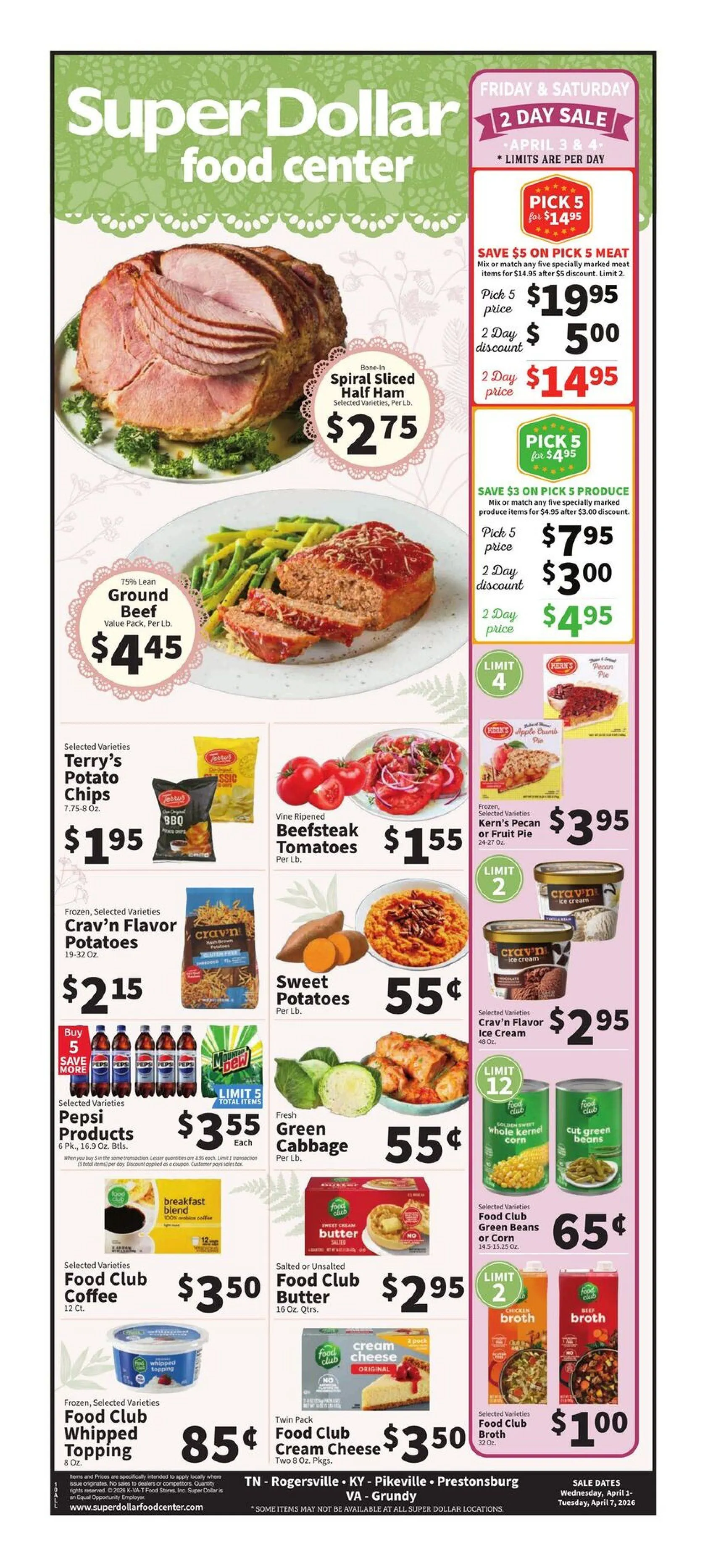 Weekly ad  Super Dollar Food Center weekly ads from April 1 to April 7 2026 - Page 1