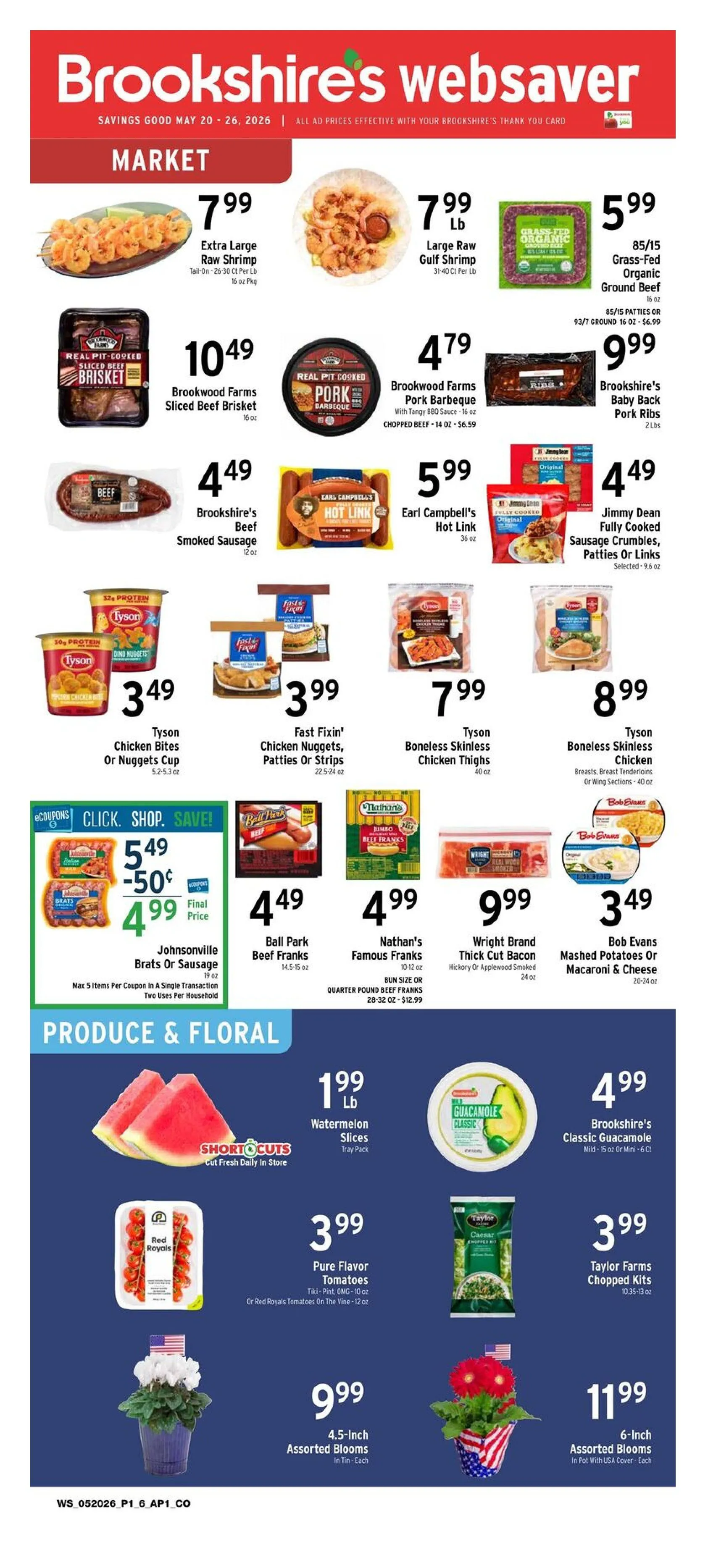 Weekly promotion  Brookshires Sales spanning from May 20 to May 26 2026 - Page 1 for Catalogue 365