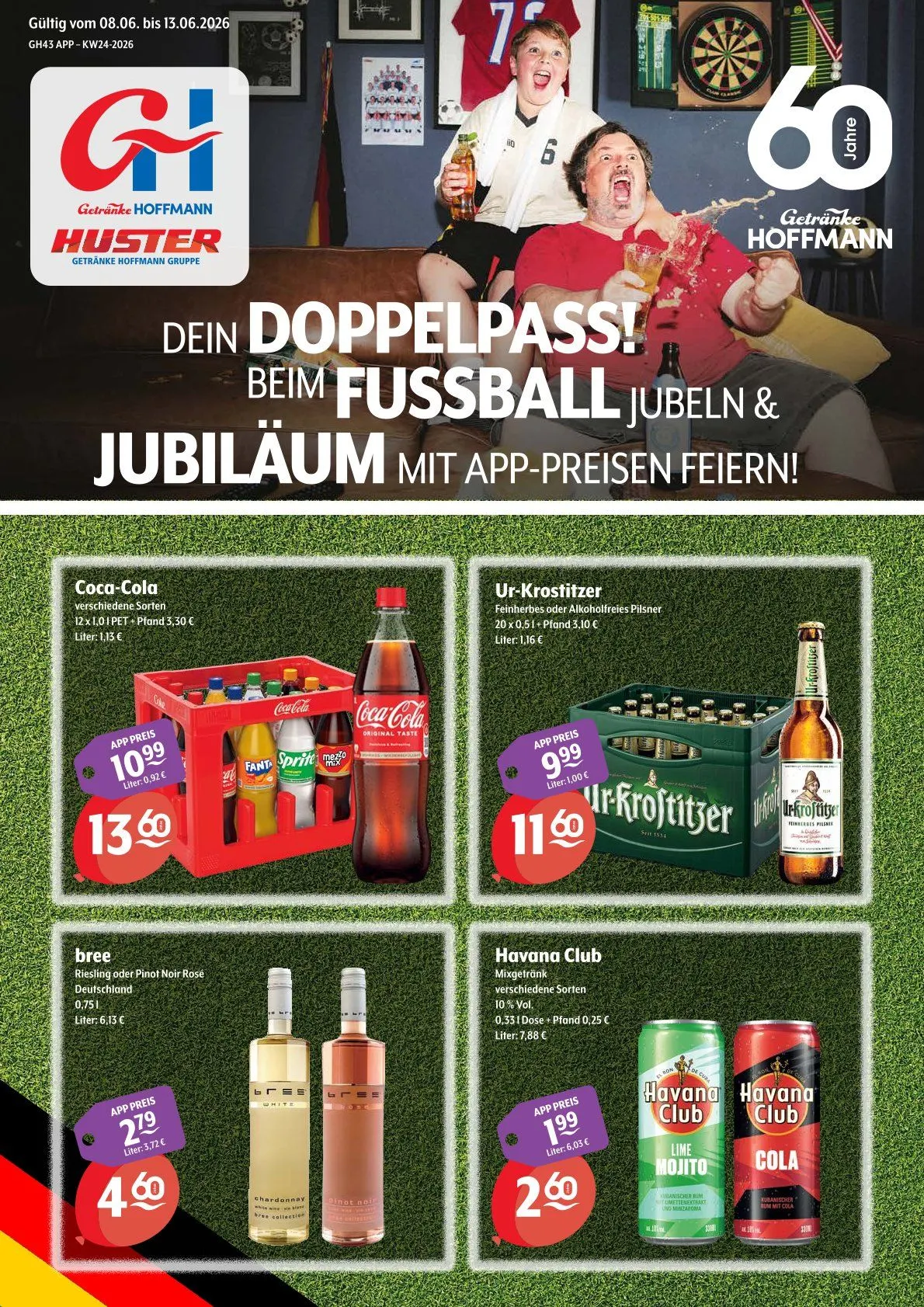 Getränke Huster Angebote von 8. Juni bis 13. Juni 2026 - Prospekt seite 1