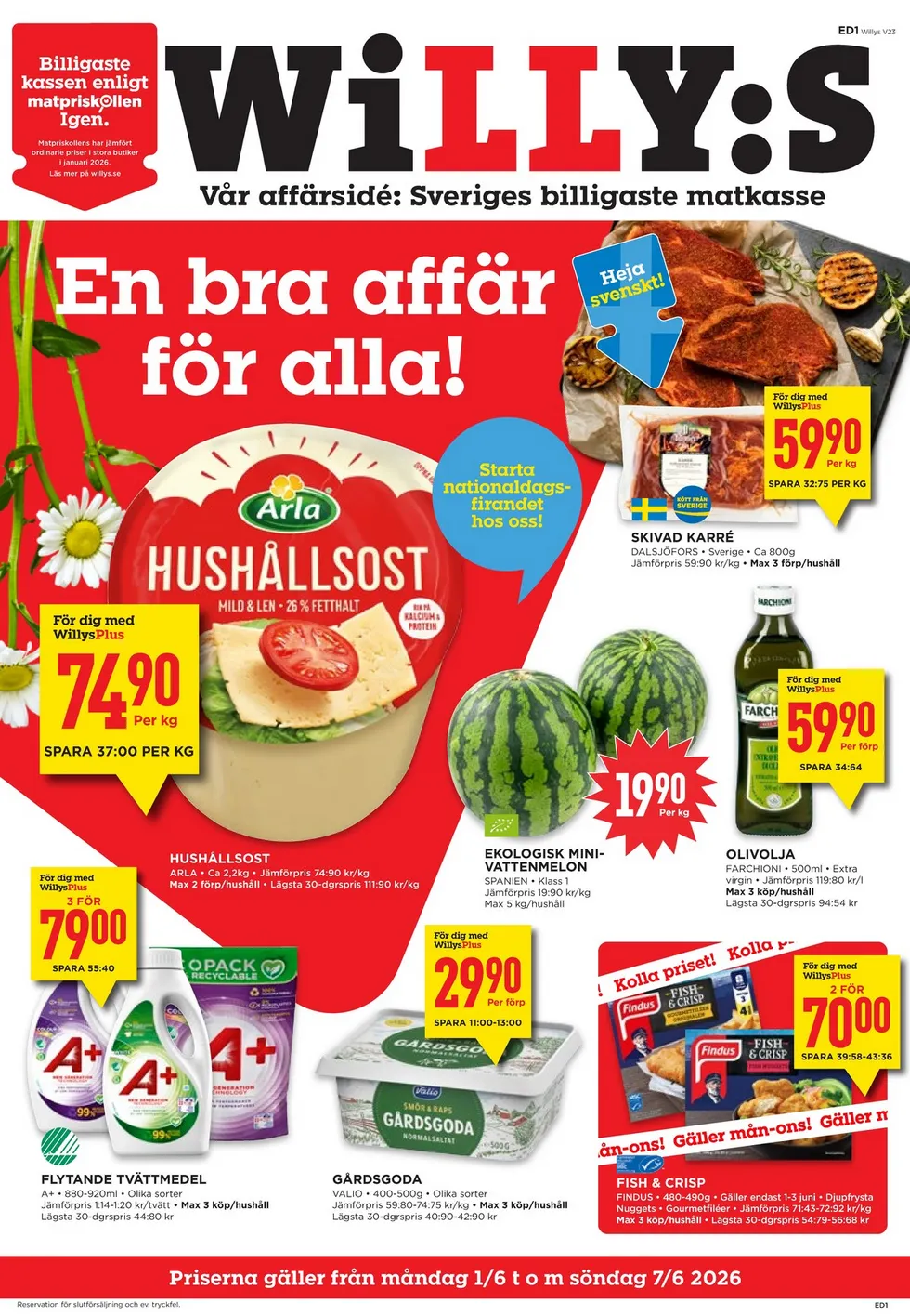 Willys Erbjudanden från 1 juni till 7 juni 2026 - Reklamblad sidor 1
