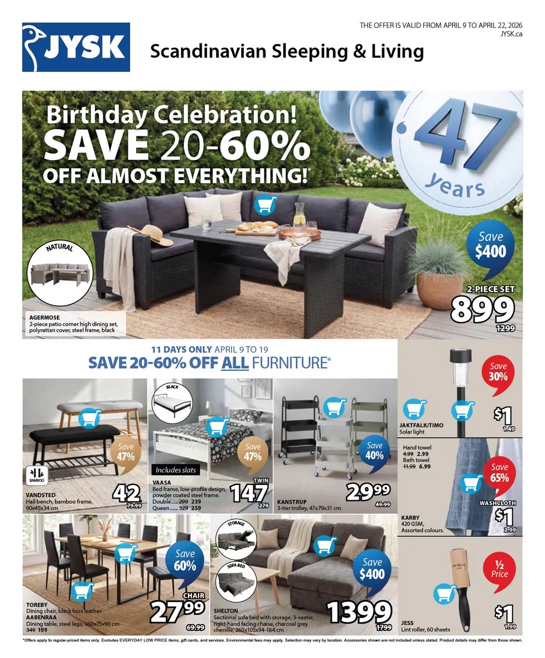 JYSK folders van 9 april tot 22 april 2026 - Folder pagina 1