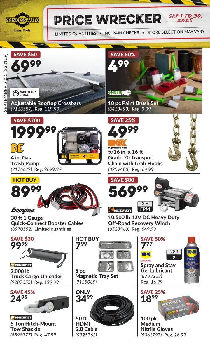 Princess Auto Sales from September 1 to September 30 2025 - flyer page 