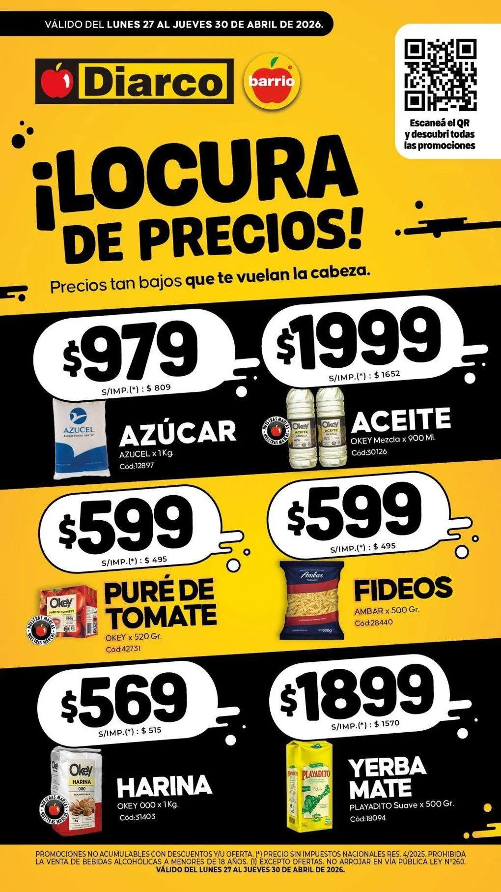 Ofertas de Diarco Ofertas 27 de abril al 30 de abril 2026 - Página 1 del catálogo