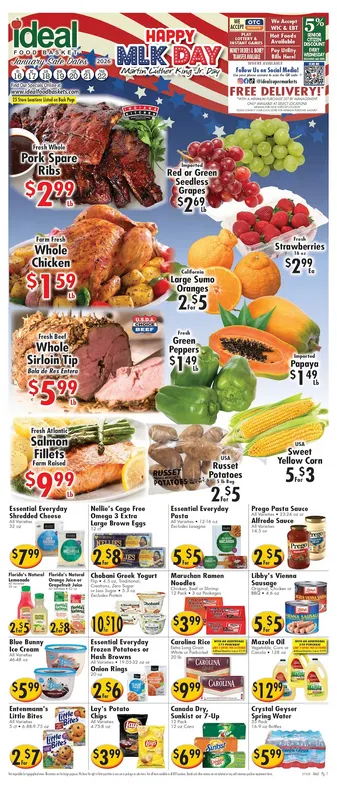 Weekly ad Ideal Food Basket Sales from January 16 to January 21 2026 - Page 1