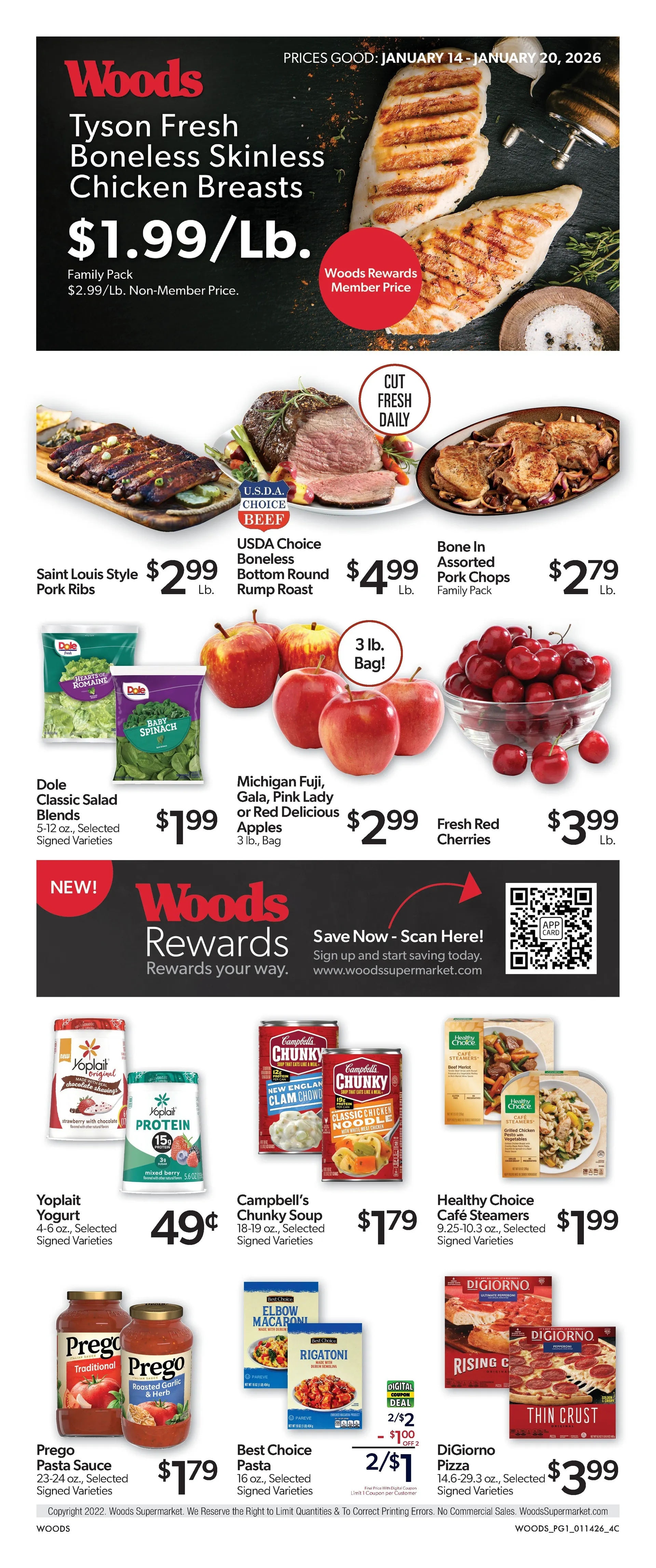 Weekly ad Woods Supermarket Sales from January 14 to January 20 2026 - Page 1