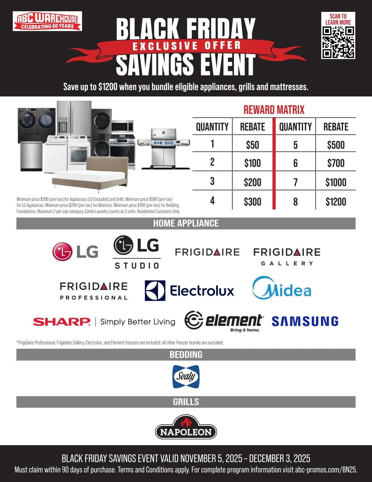 Weekly ad ABC Warehouse Sales from November 5 to December 3 2025 - Page 1