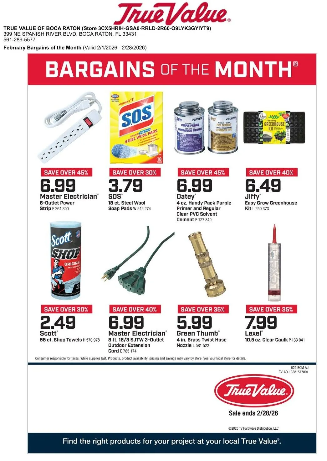 True Value Sales - February 2 February 28 2026