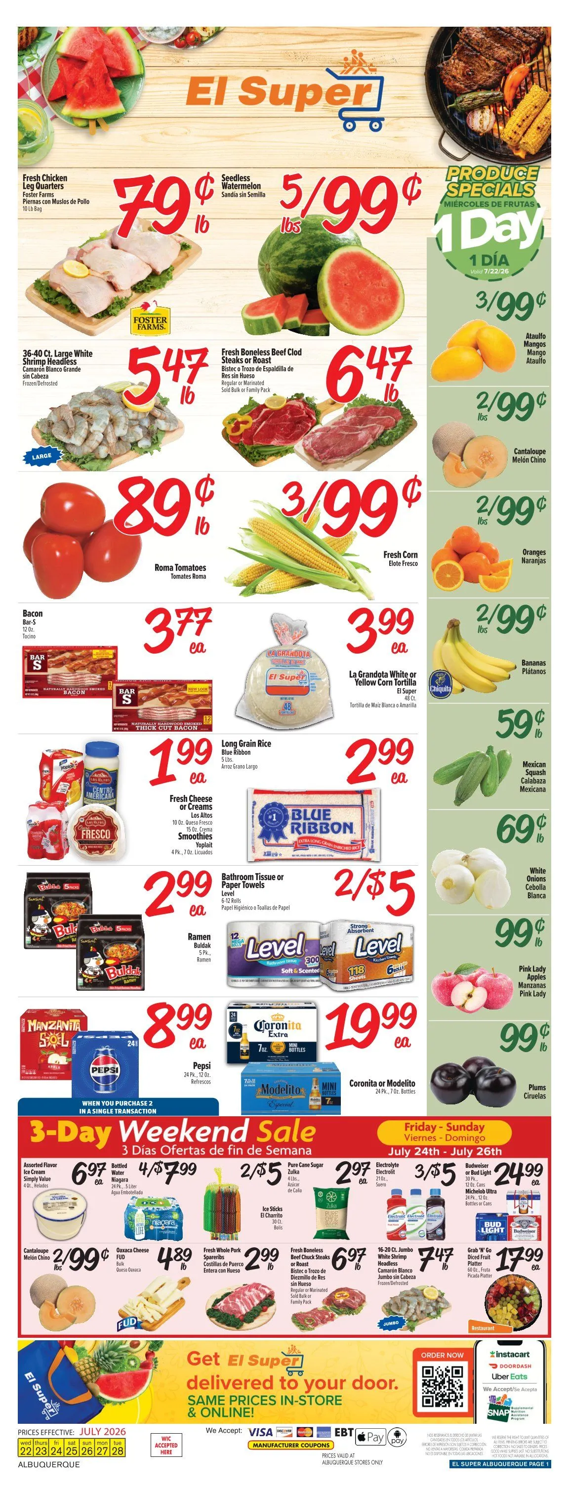 Weekly ad El Super Sales from July 22 to July 28 2026 - Page 1