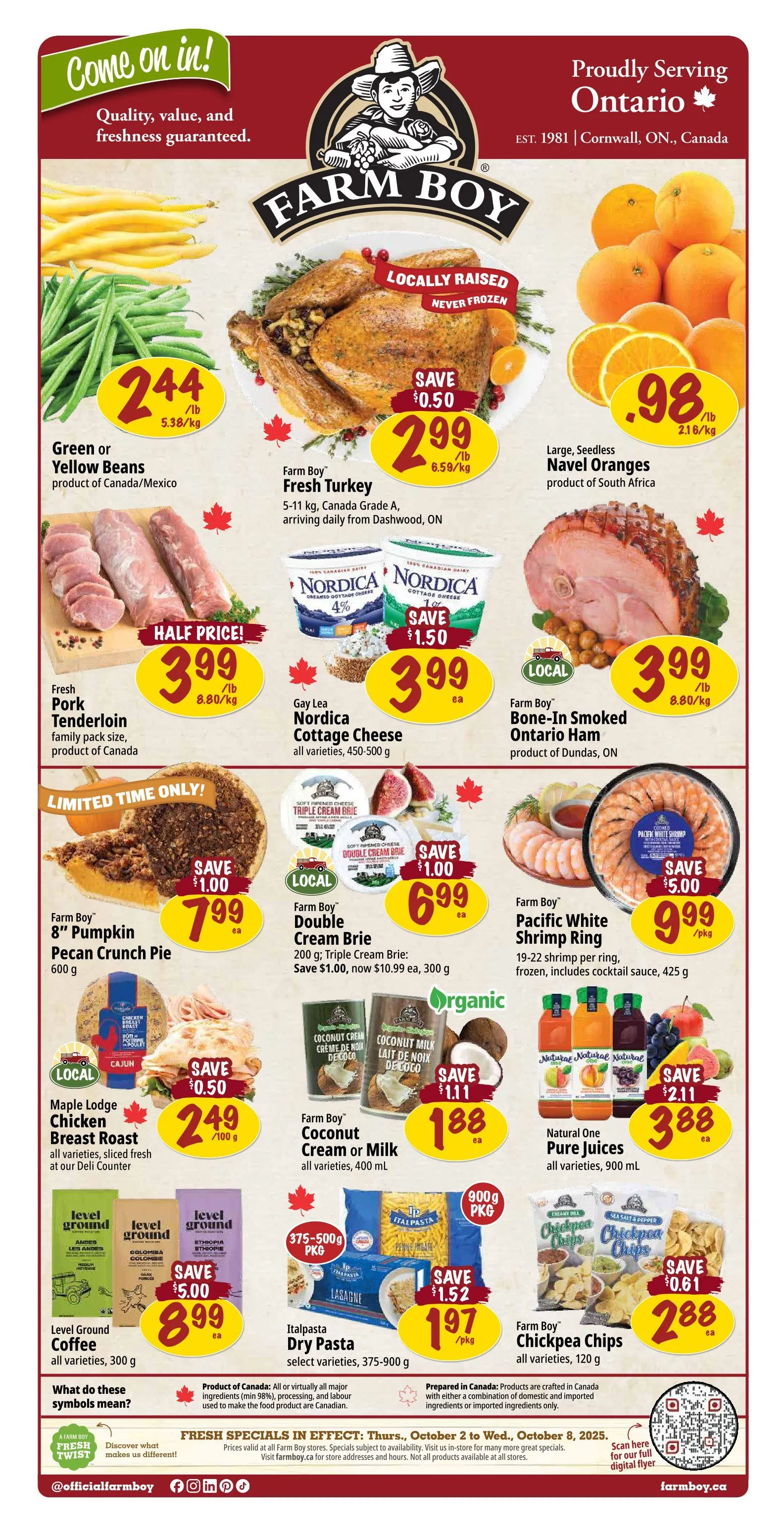 Farm Boy Sales from October 2 to October 8 2025 - flyer page 1