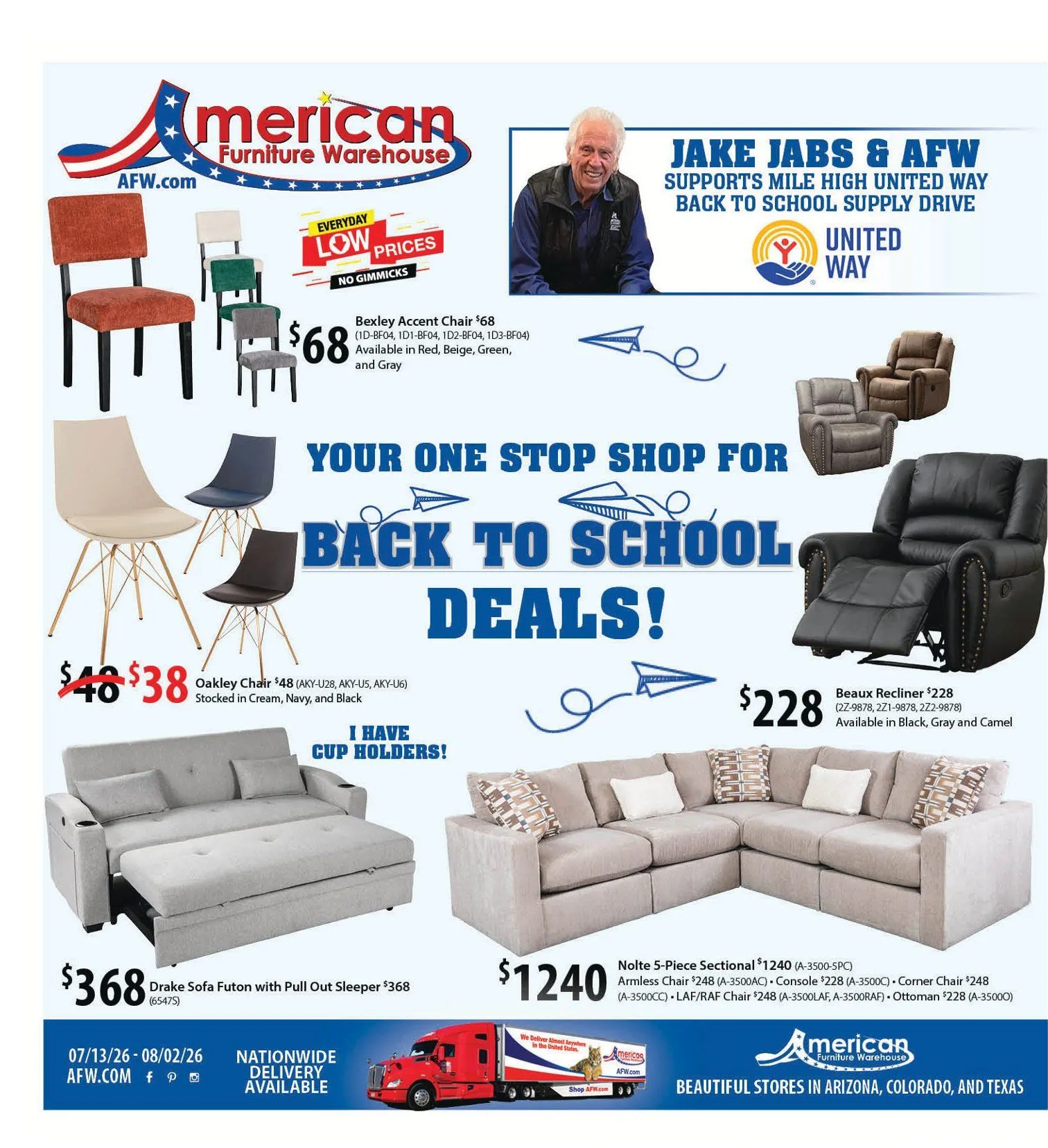 Weekly ad American Furniture Warehouse Sales from July 13 to August 2 2026 - Page 