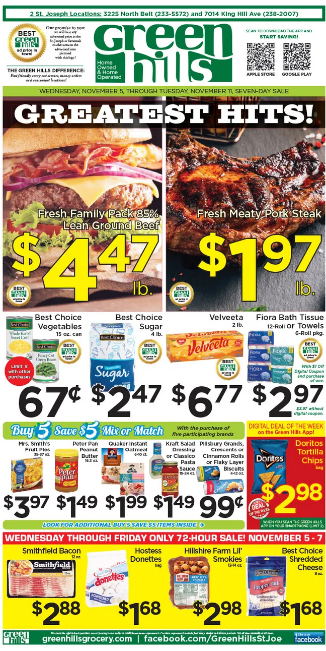 Weekly ad Green Hills Grocery Sales from November 5 to November 11 2025 - Page 1