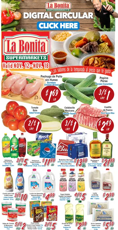 Weekly ad La Bonita Supermarkets Sales from November 12 to November 18 2025 - Page 1