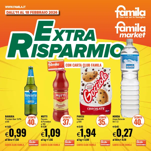  Volantini Famila - 11 febbraio 18 febbraio 2026