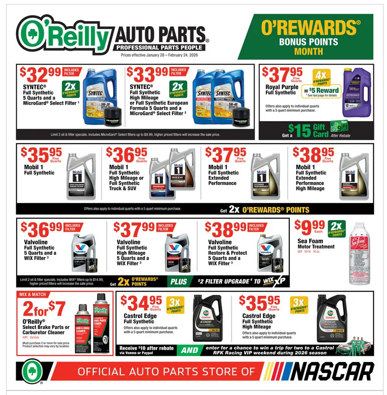 Weekly ad O'Reilly Auto Parts Sales from January 28 to February 24 2026 - Page