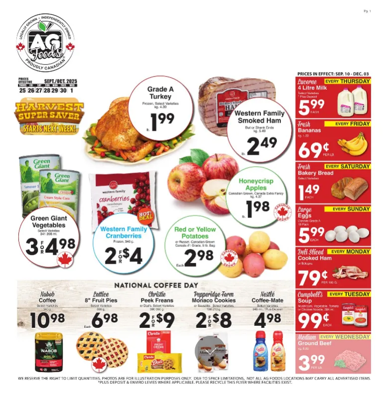 AG Foods Sales from September 24 to September 30 2025 - flyer page 1