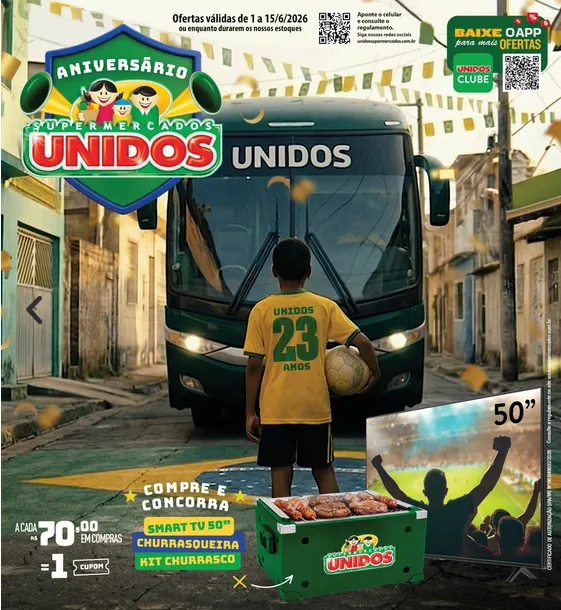 Encarte de Folhetos Unidos Supermercados 1 de junho até 15 de junho 2026 - Pagina