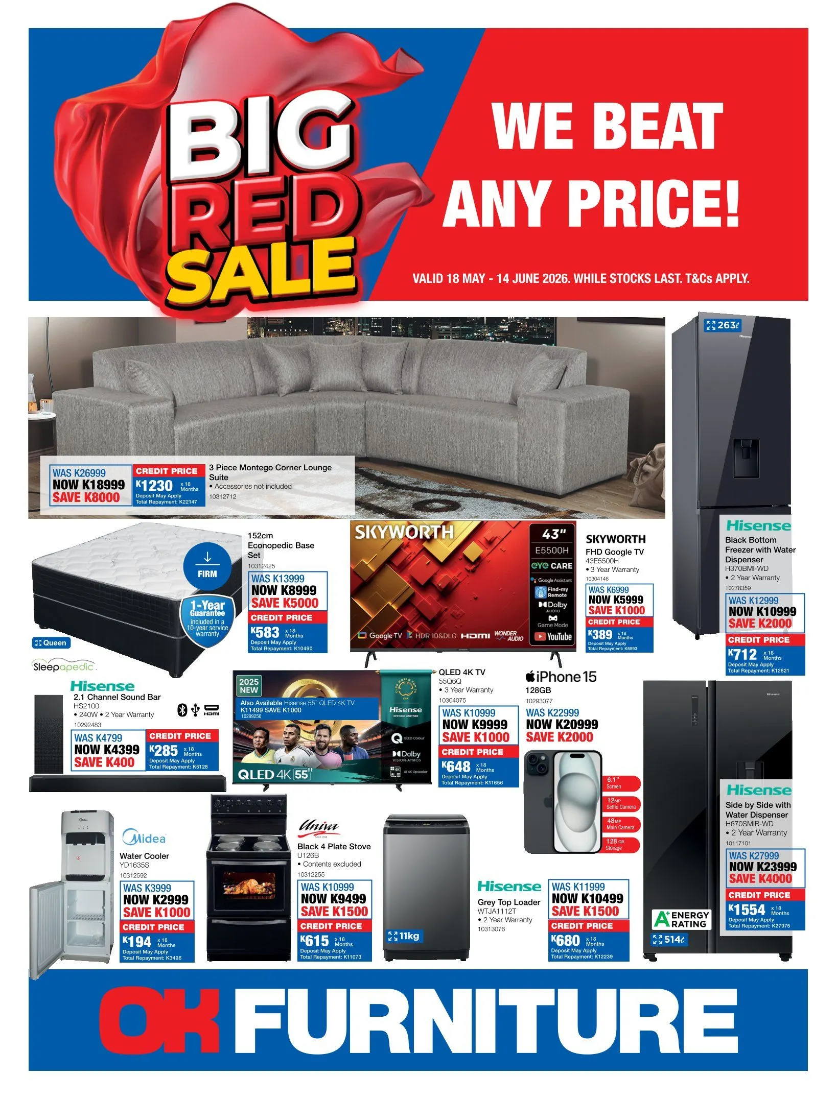 OK Furniture Sales from 18 May to 17 June 2026 - Catalogue Page 1