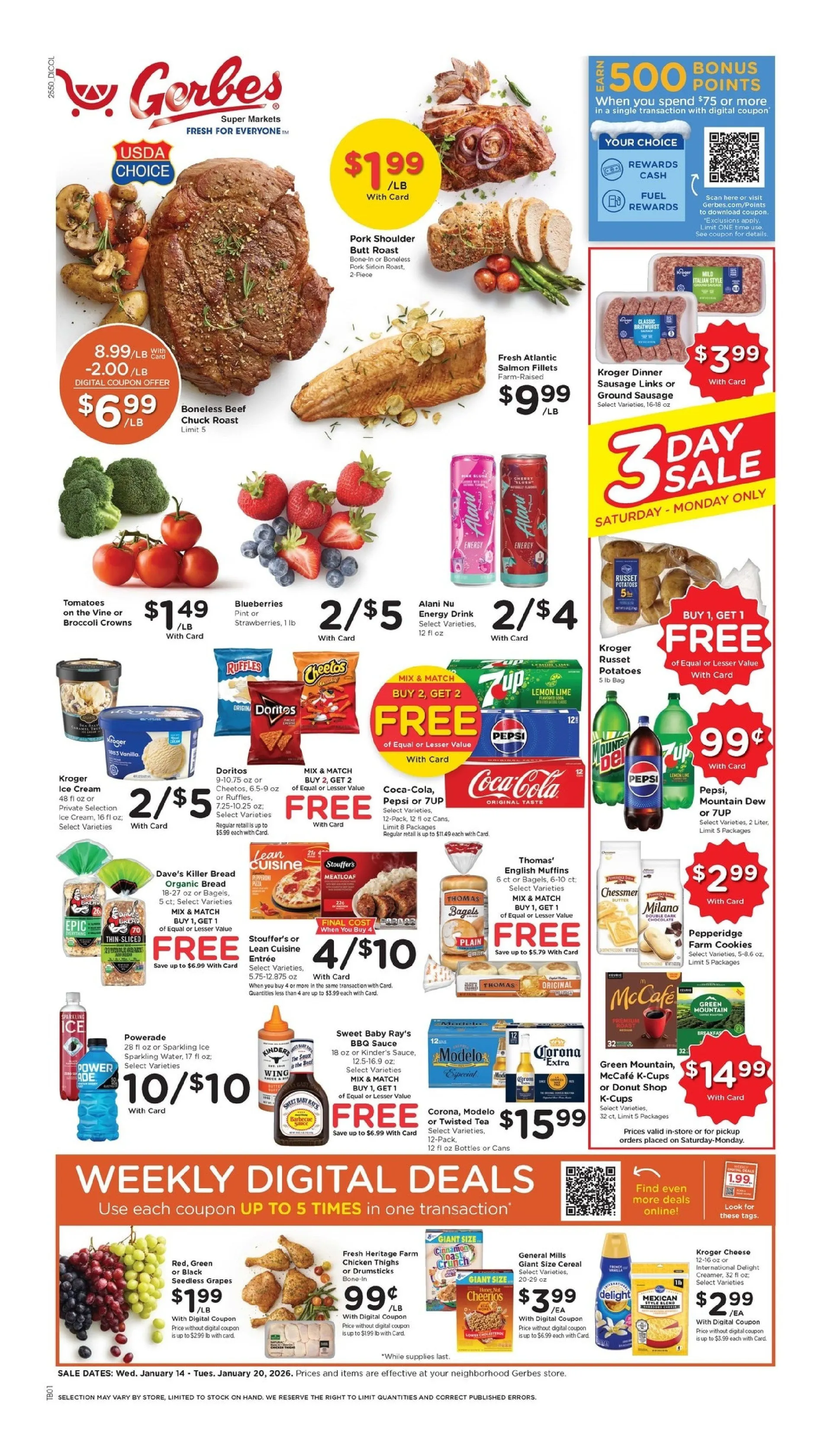 Weekly ad Gerbes Super Markets Sales from January 14 to January 20 2026 - Page 1