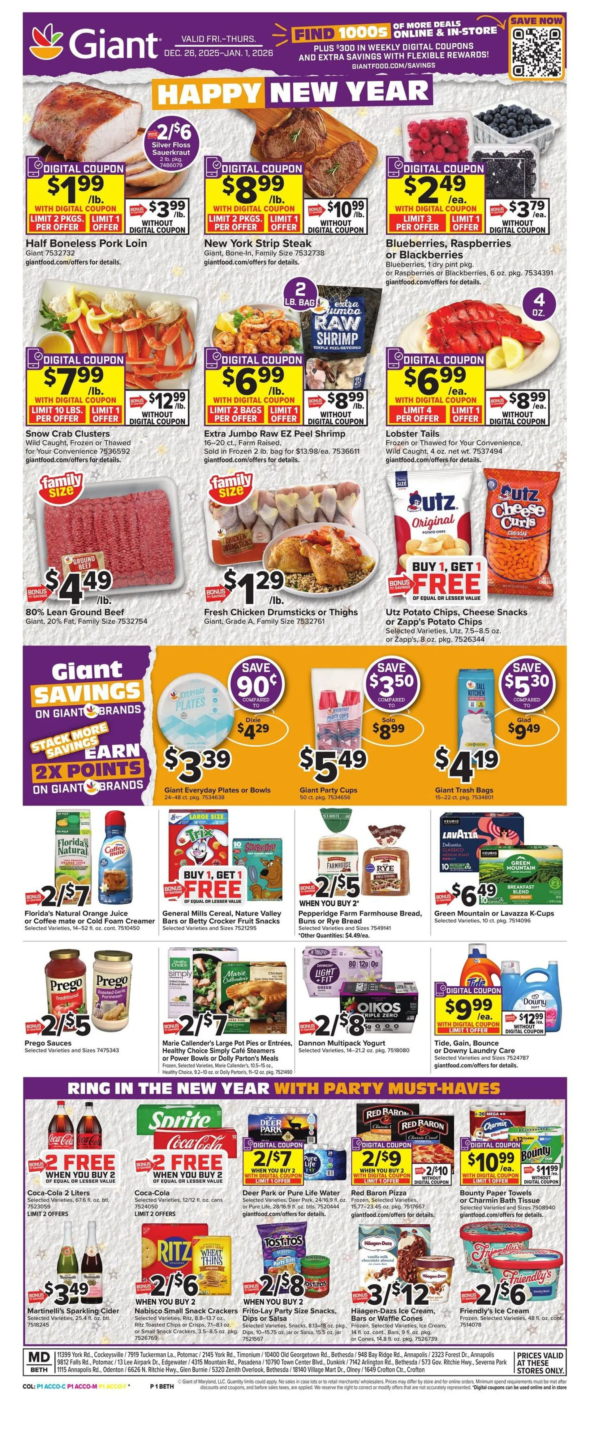 Weekly ad Giant Food Sales from December 26 to January 1 2026 - Page 