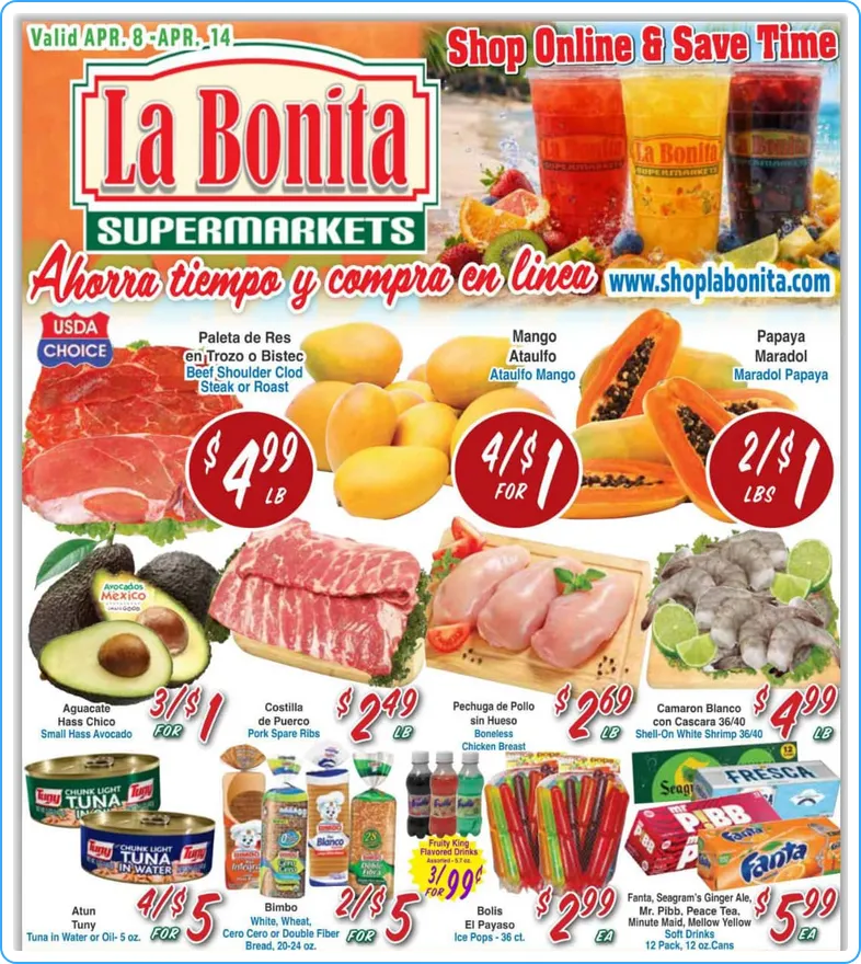 Weekly ad La Bonita Supermarkets Sales from April 8 to April 14 2026 - Page 