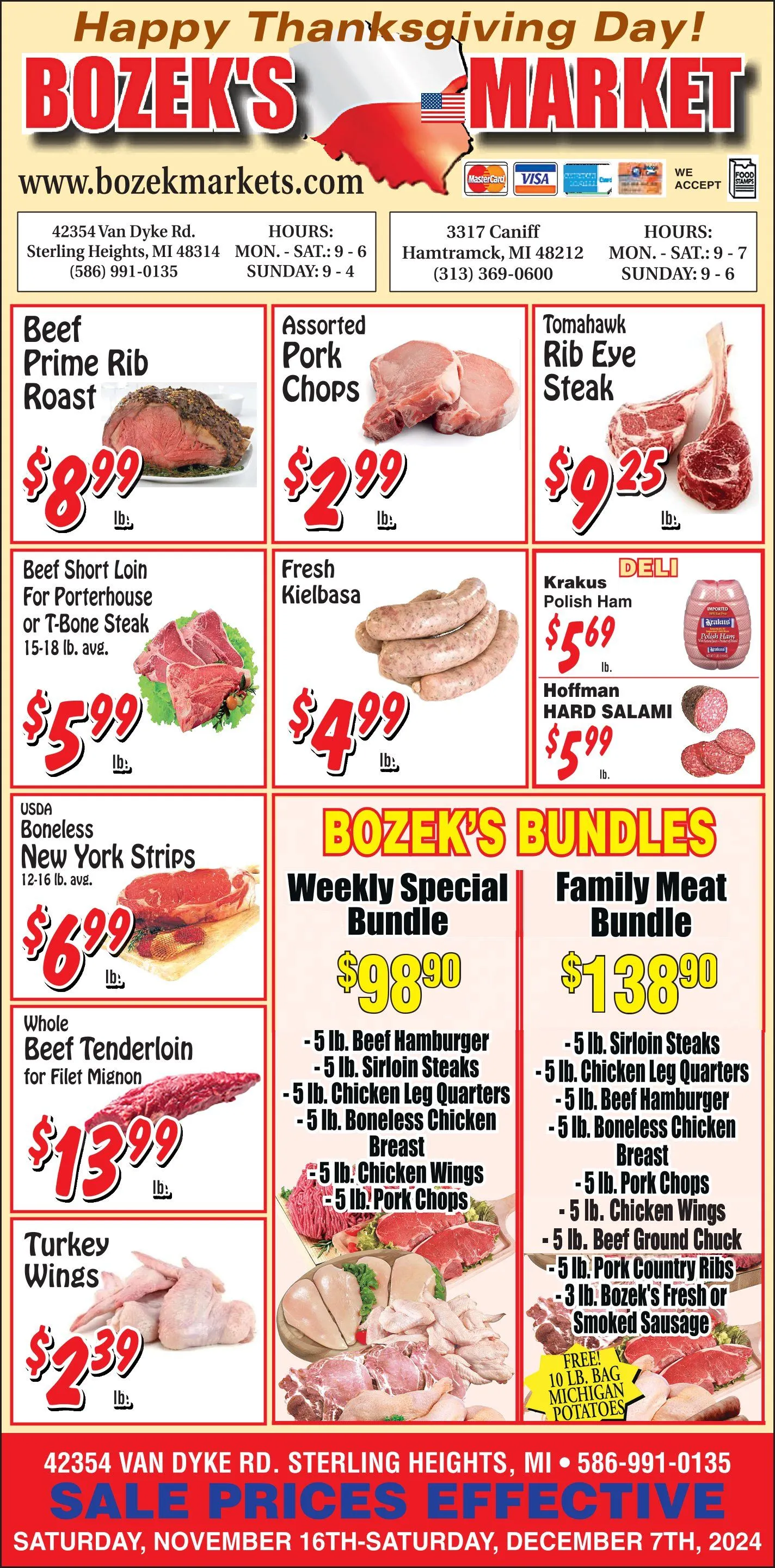 Weekly ad Bozek's Market Weekly Ad from November 16 to December 7 2024 - Page 