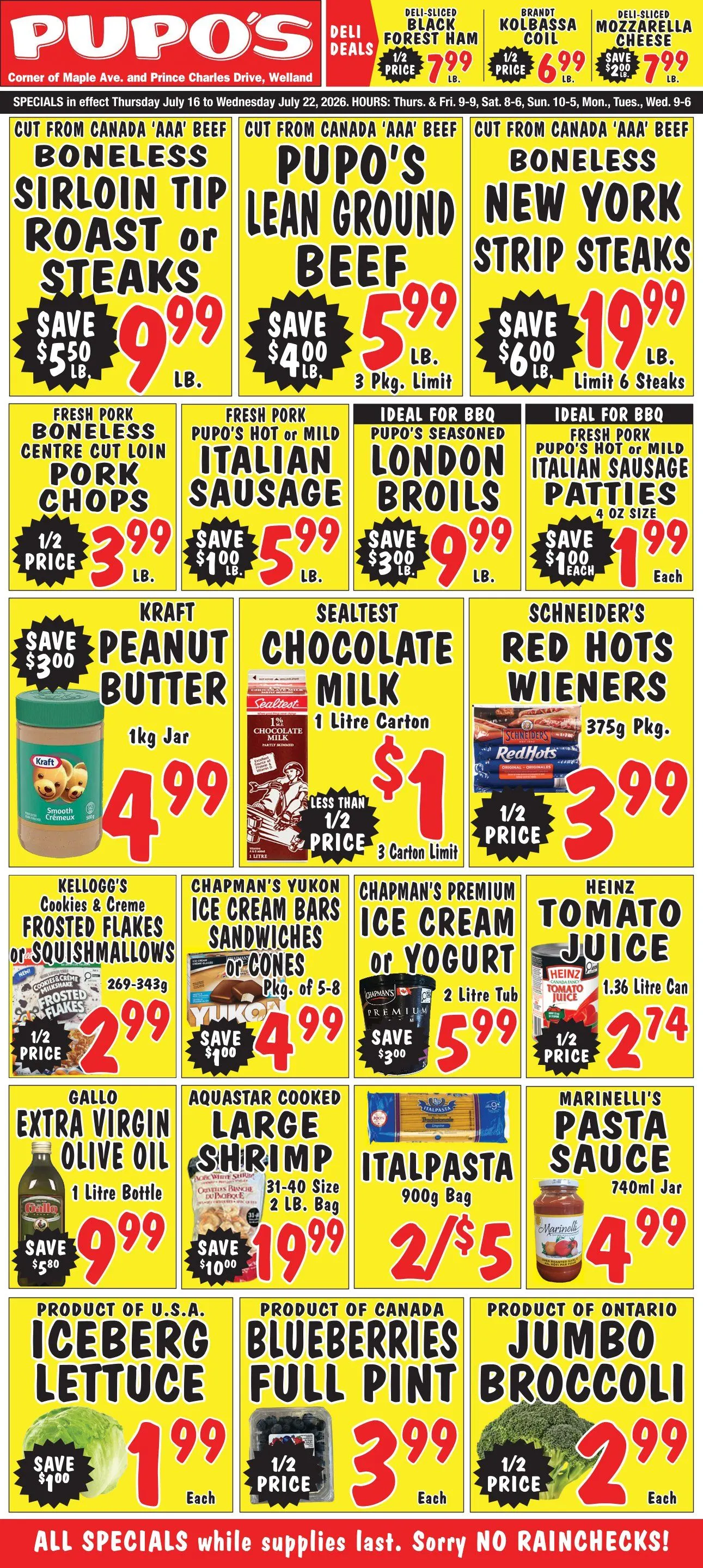 Pupo's Food Sales from July 16 to July 22 2026 - flyer page