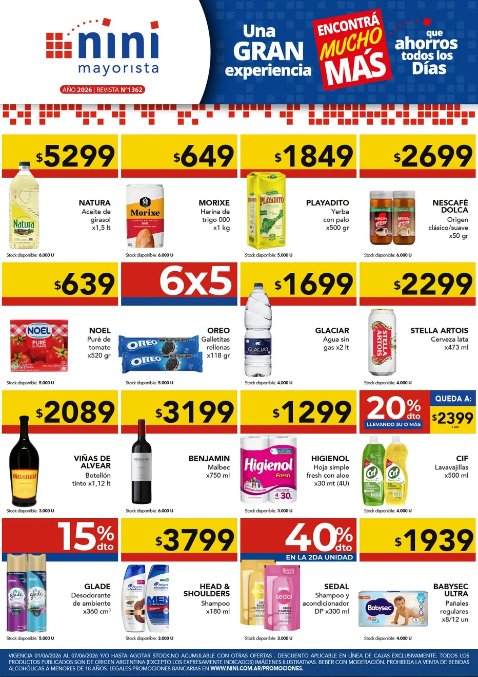 Ofertas de  Ofertas Nini Mayorista 1 de junio al 7 de junio 2026 - Página 1 del catálogo