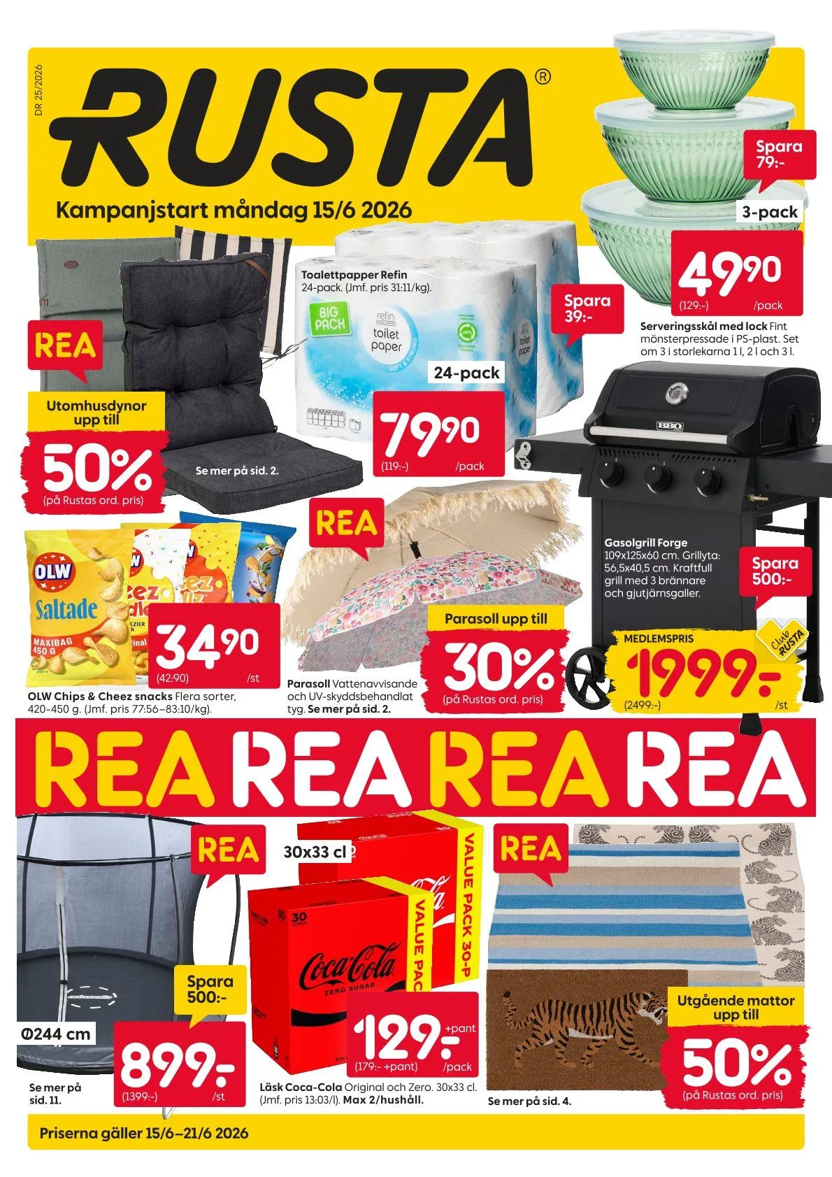 Rusta erbjudanden från 15 juni till 21 juni 2026 - Reklamblad sidor 1