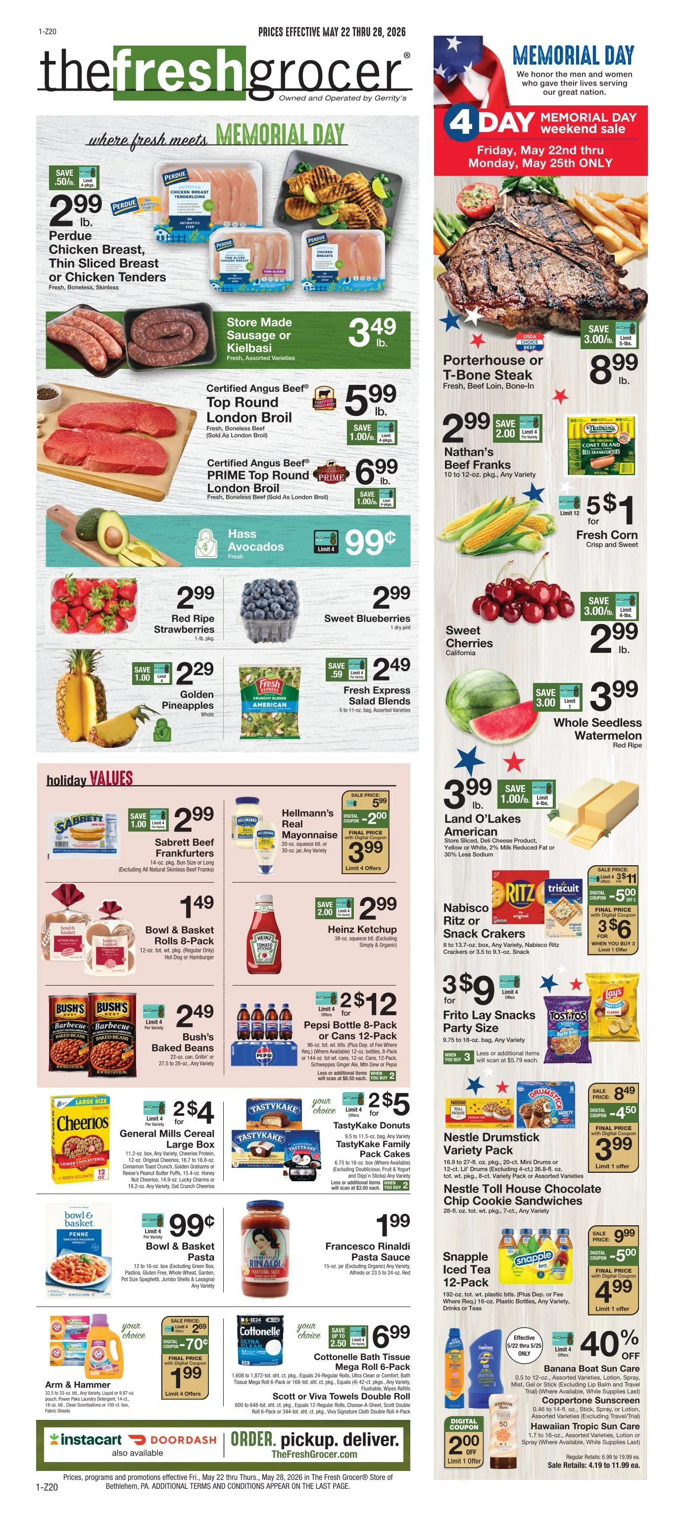 Weekly promotion Gerrity's Supermarkets weekly ads spanning from May 22 to May 28 2026 - Page 1 for Catalogue 365