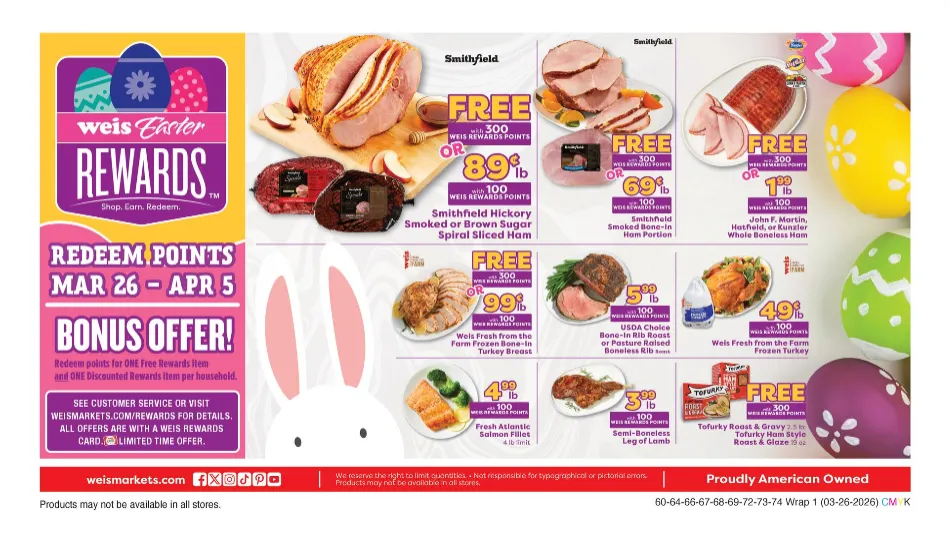 Weekly promotion Weis Sales spanning from March 27 to April 1 2026 - Page 1 for Catalogue 365