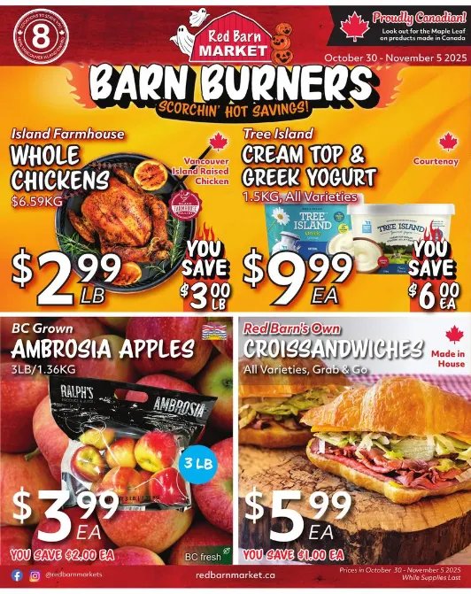 Red Barn Market Sales from October 30 to November 5 2025 - flyer page 