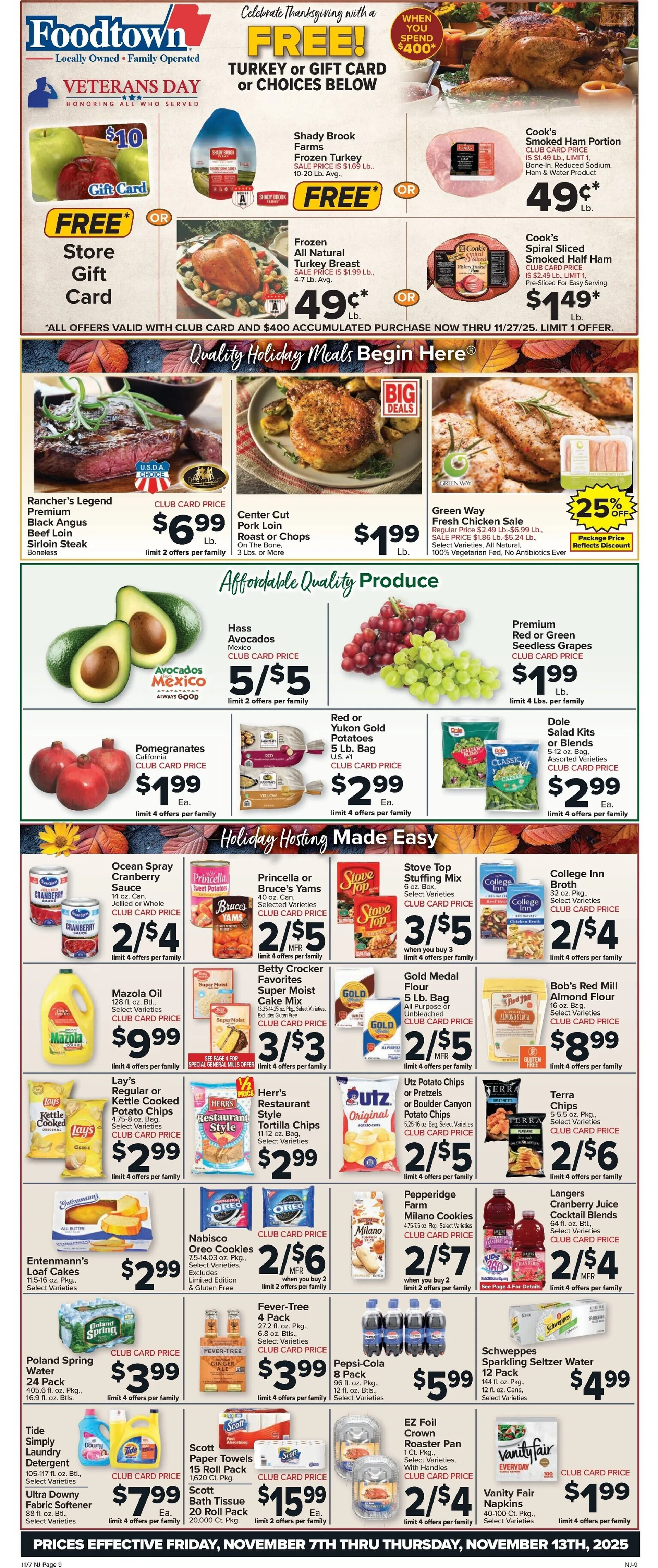 Weekly ad Foodtown Sales from November 7 to November 13 2025 - Page 1