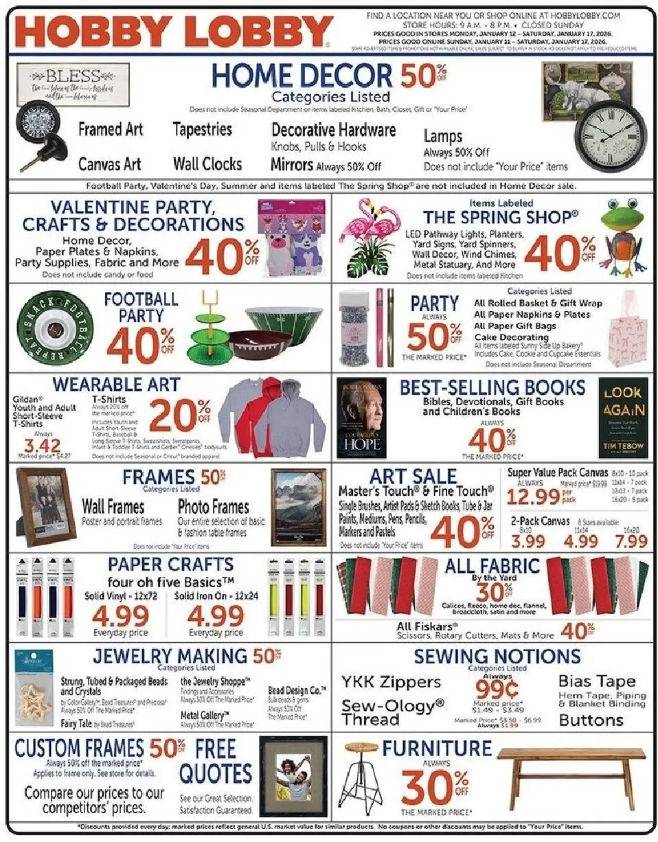 Weekly ad Hobby Lobby Sales from January 12 to January 17 2026 - Page 1
